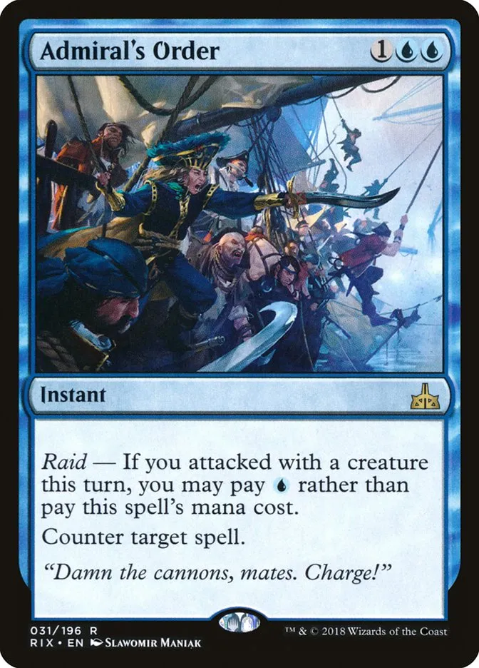 2018 Rivals of Ixalan Admiral's Order rare #31 unlisted card image