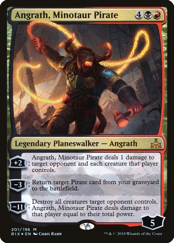 2018 Rivals of Ixalan Angrath, Minotaur Pirate mythic #201 unlisted card image