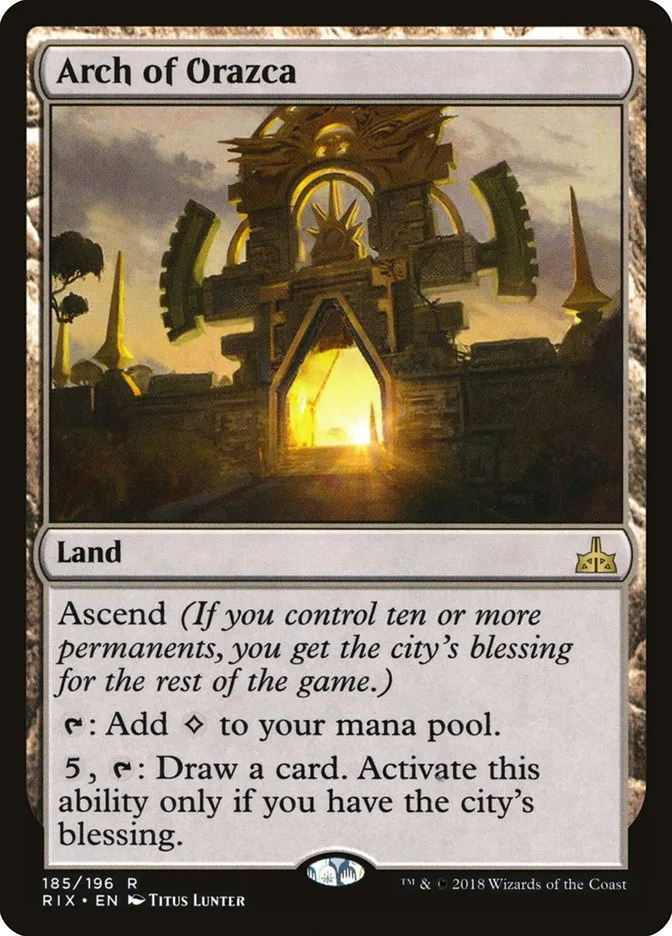2018 Rivals of Ixalan Arch of Orazca rare #185 unlisted card image