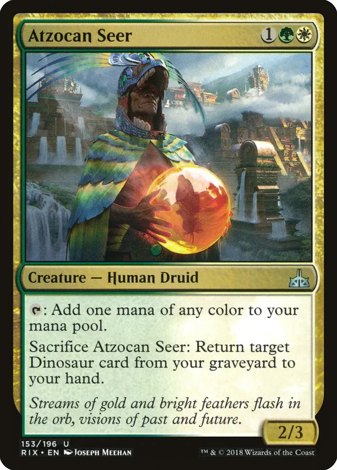 2018 Rivals of Ixalan Atzocan Seer uncommon #153 unlisted card image