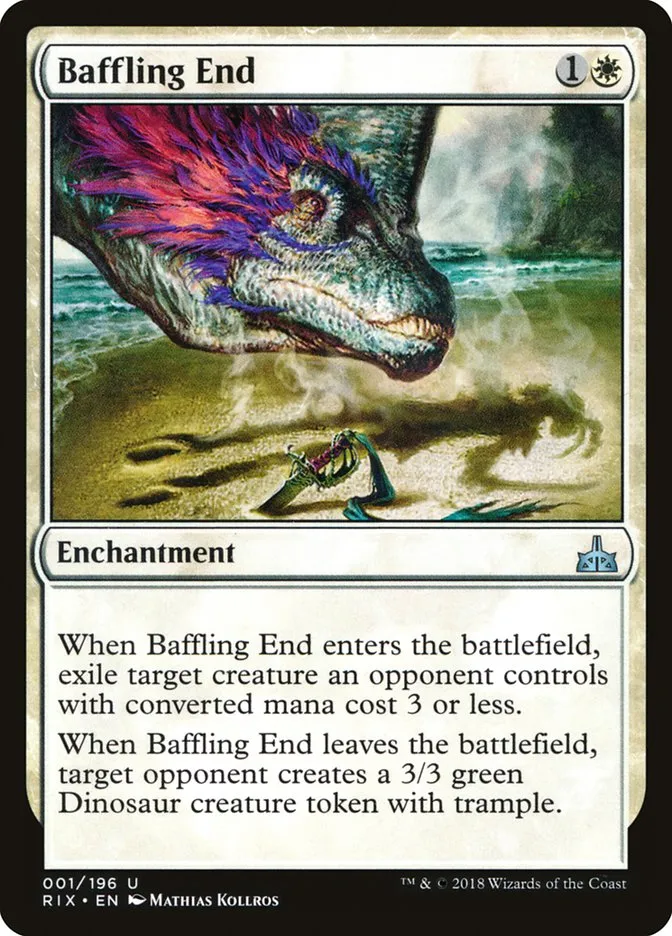 2018 Rivals of Ixalan Baffling End uncommon #1 unlisted card image