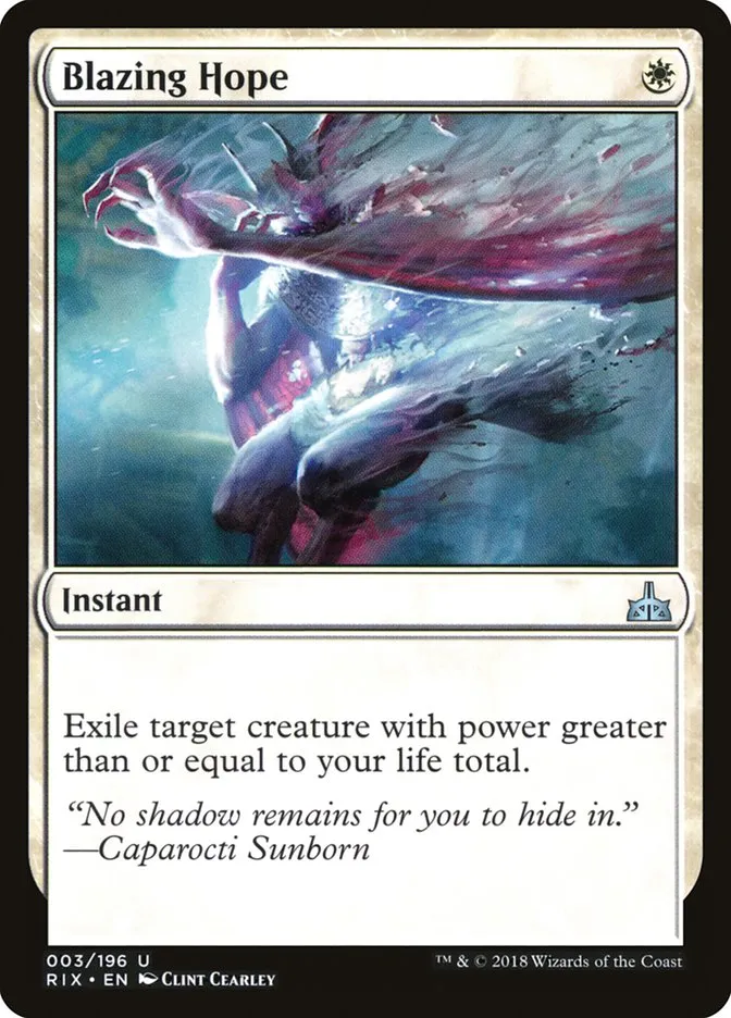 2018 Rivals of Ixalan Blazing Hope uncommon #3 unlisted card image