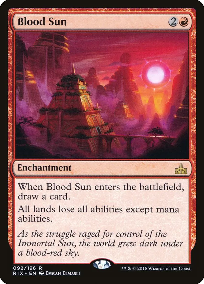 2018 Rivals of Ixalan Blood Sun rare #92 unlisted card image