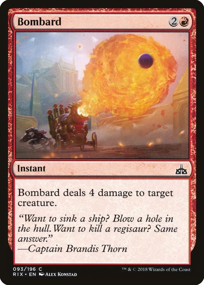 2018 Rivals of Ixalan Bombard common #93 unlisted card image