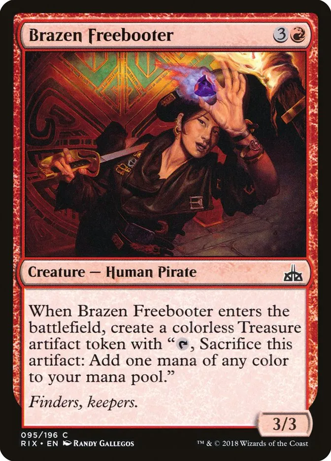 2018 Rivals of Ixalan Brazen Freebooter common #95 unlisted card image