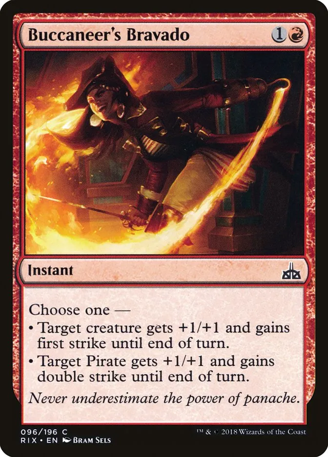 2018 Rivals of Ixalan Buccaneer's Bravado common #96 unlisted card image