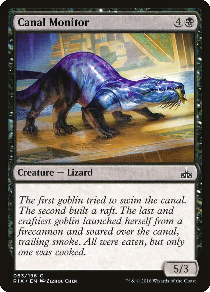 2018 Rivals of Ixalan Canal Monitor common #63 unlisted card image
