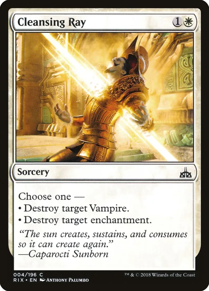 2018 Rivals of Ixalan Cleansing Ray common #4 unlisted card image