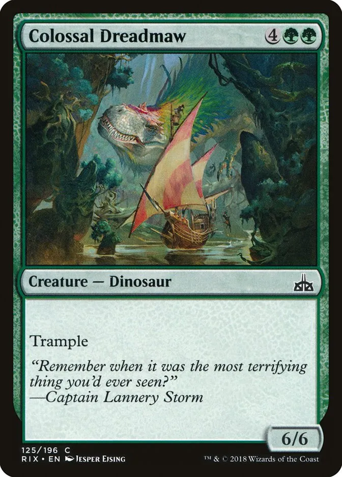 2018 Rivals of Ixalan Colossal Dreadmaw common #125 unlisted card image