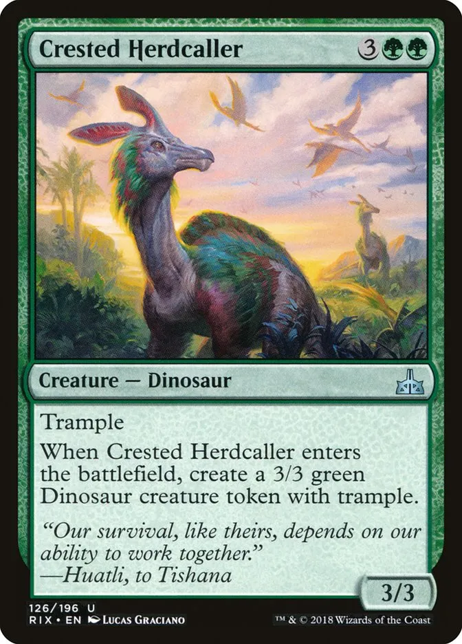 2018 Rivals of Ixalan Crested Herdcaller uncommon #126 unlisted card image