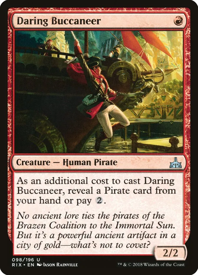 2018 Rivals of Ixalan Daring Buccaneer uncommon #98 unlisted card image