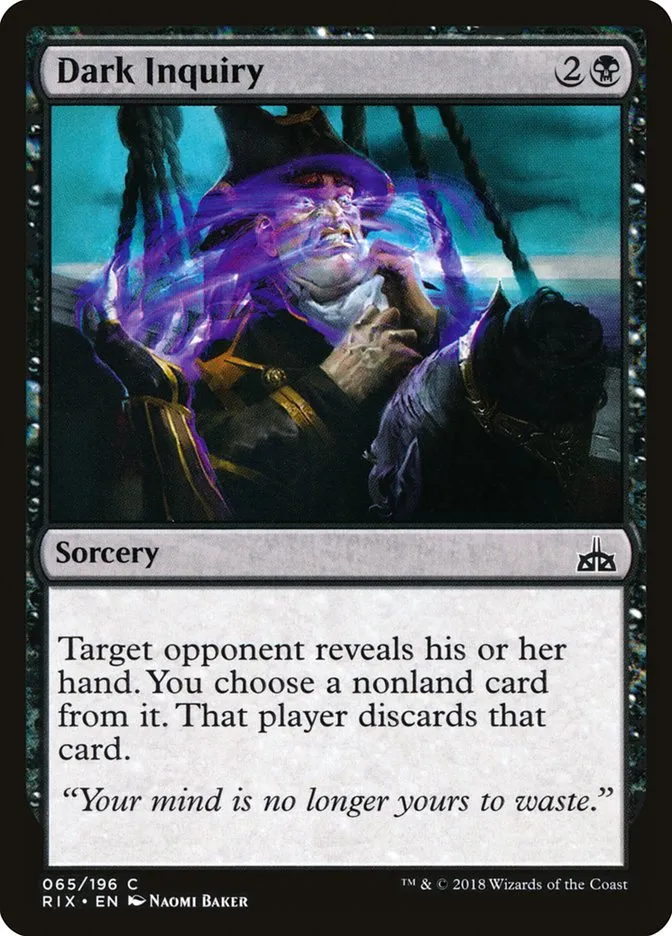 2018 Rivals of Ixalan Dark Inquiry common #65 unlisted card image
