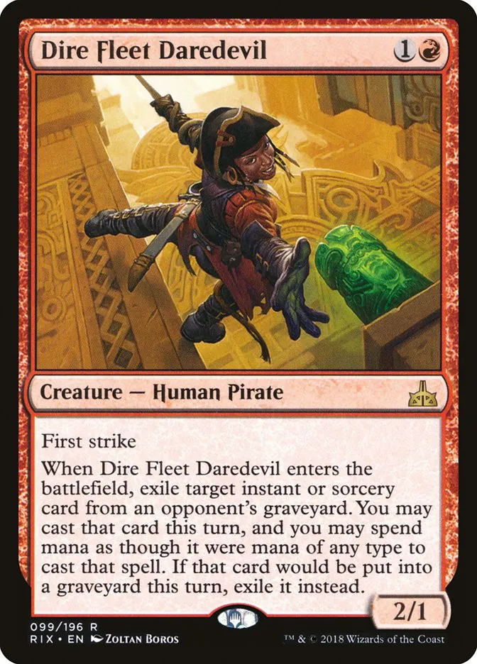 2018 Rivals of Ixalan Dire Fleet Daredevil rare #99 unlisted card image