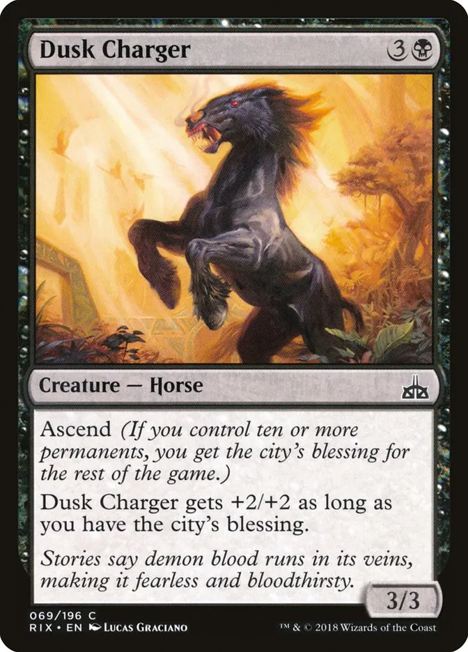 2018 Rivals of Ixalan Dusk Charger common #69 unlisted card image