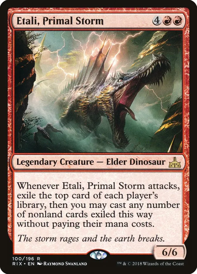 2018 Rivals of Ixalan Etali, Primal Storm rare #100 unlisted card image