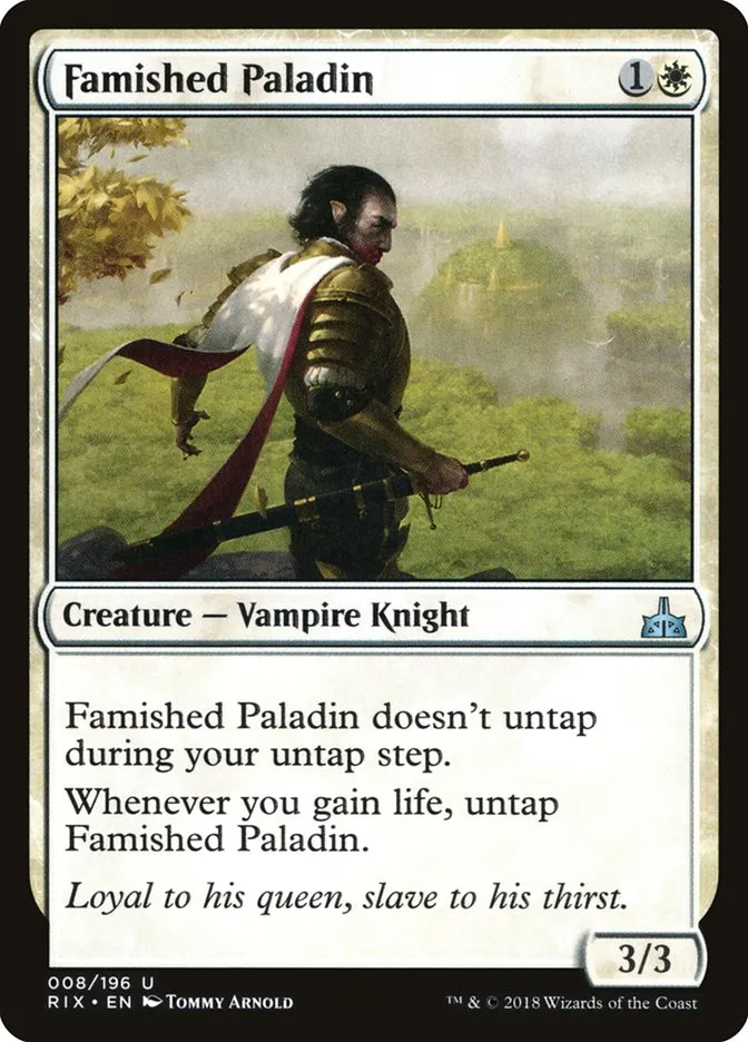 2018 Rivals of Ixalan Famished Paladin uncommon #8 unlisted card image