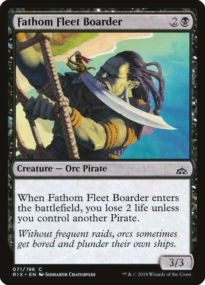 2018 Rivals of Ixalan Fathom Fleet Boarder common #71 unlisted card image
