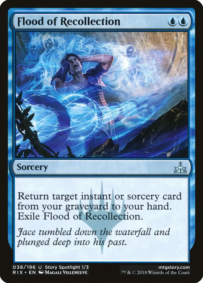 2018 Rivals of Ixalan Flood of Recollection uncommon #38 unlisted card image
