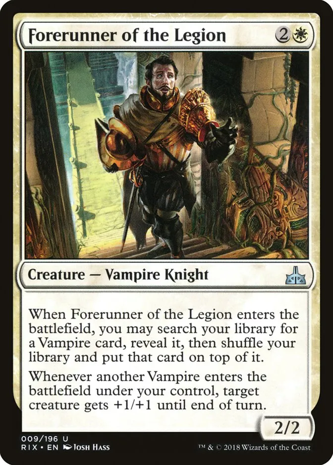 2018 Rivals of Ixalan Forerunner of the Legion uncommon #9 unlisted card image