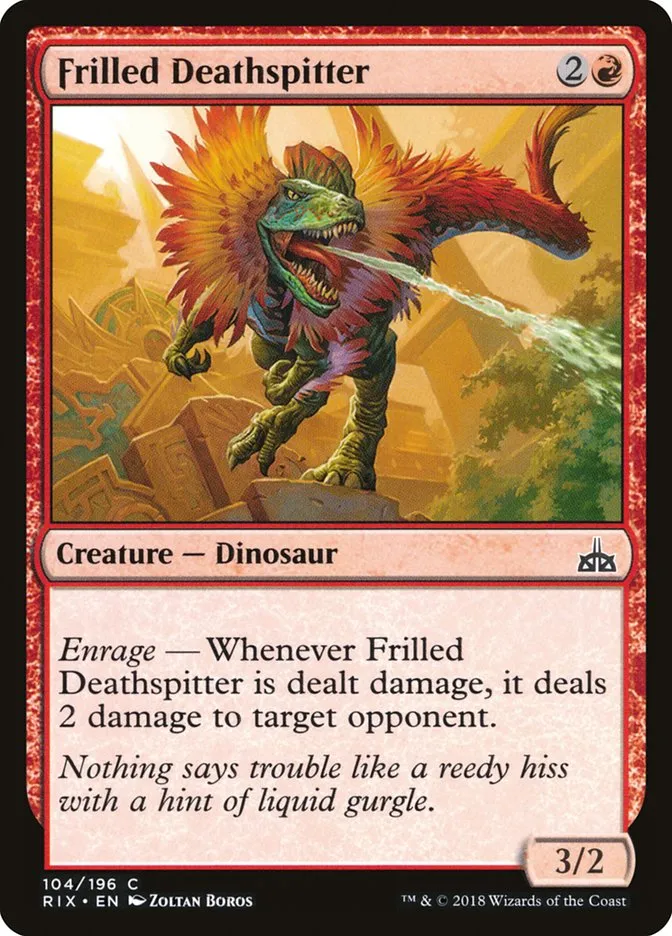 2018 Rivals of Ixalan Frilled Deathspitter common #104 unlisted card image