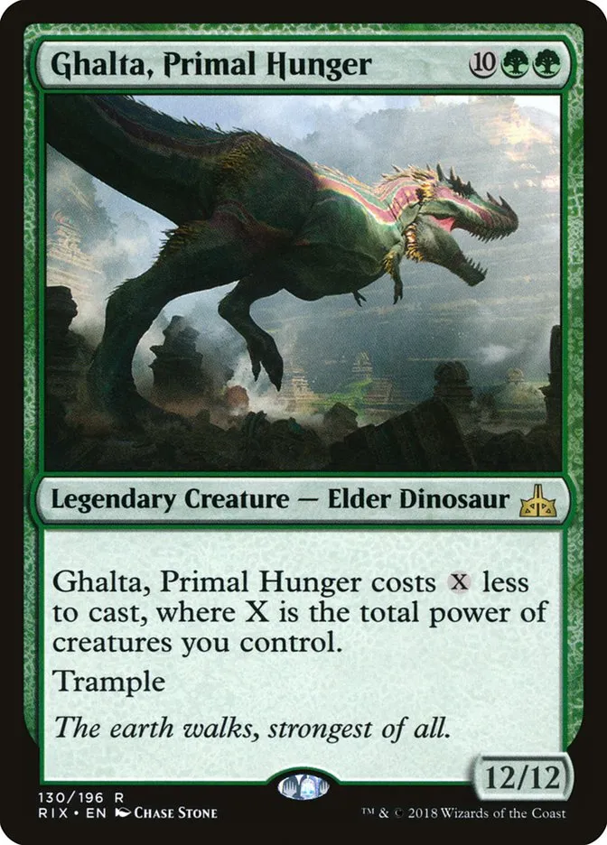 2018 Rivals of Ixalan Ghalta, Primal Hunger rare #130 unlisted card image