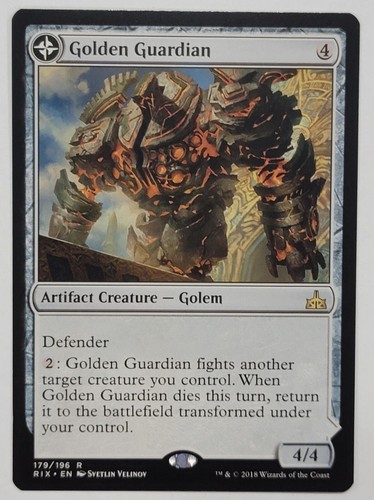 2018 Rivals of Ixalan Golden Guardian // Gold-Forge Garrison rare #179 unlisted card image