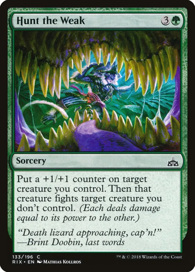 2018 Rivals of Ixalan Hunt the Weak common #133 unlisted card image