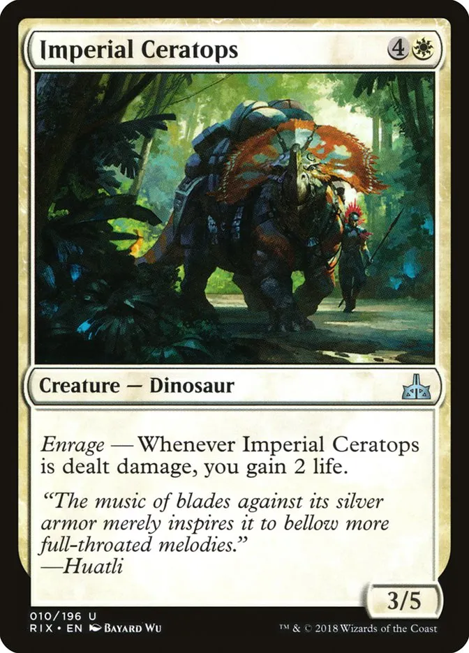 2018 Rivals of Ixalan Imperial Ceratops uncommon #10 unlisted card image