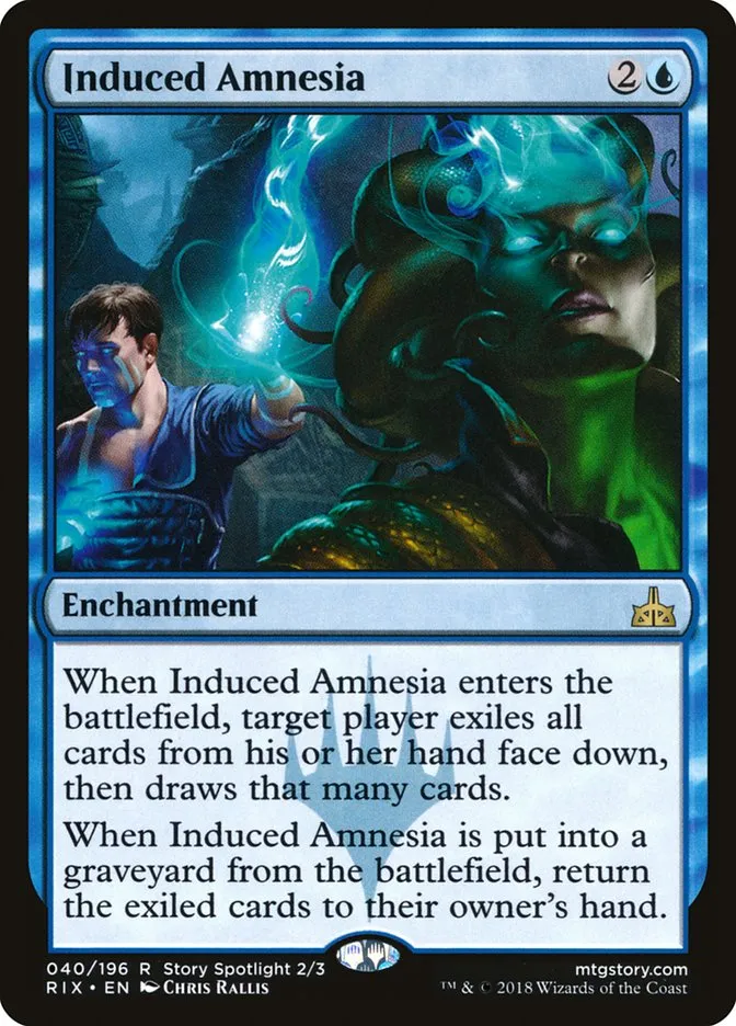 2018 Rivals of Ixalan Induced Amnesia rare #40 unlisted card image