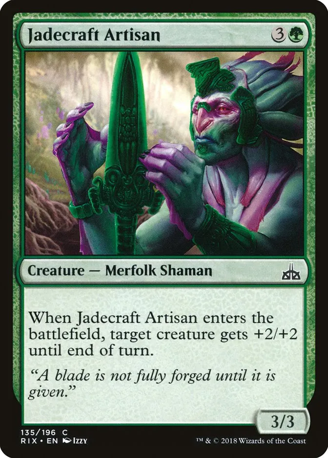 2018 Rivals of Ixalan Jadecraft Artisan common #135 unlisted card image