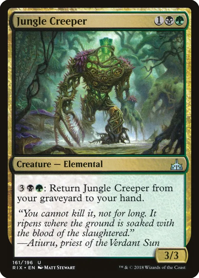 2018 Rivals of Ixalan Jungle Creeper uncommon #161 unlisted card image
