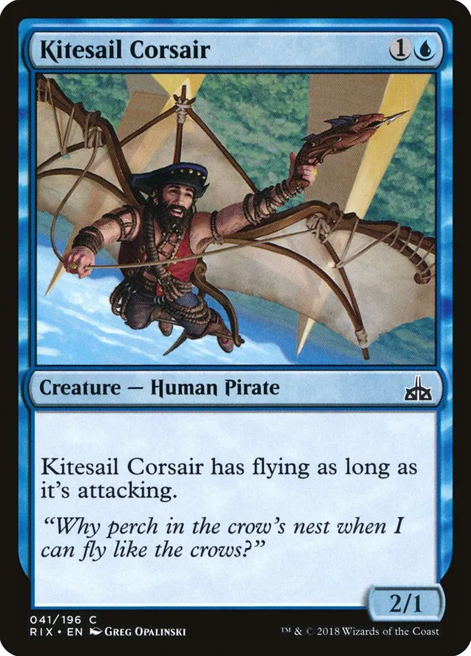2018 Rivals of Ixalan Kitesail Corsair common #41 unlisted card image