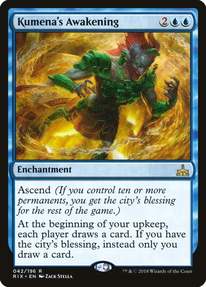 2018 Rivals of Ixalan Kumena's Awakening rare #42 unlisted card image