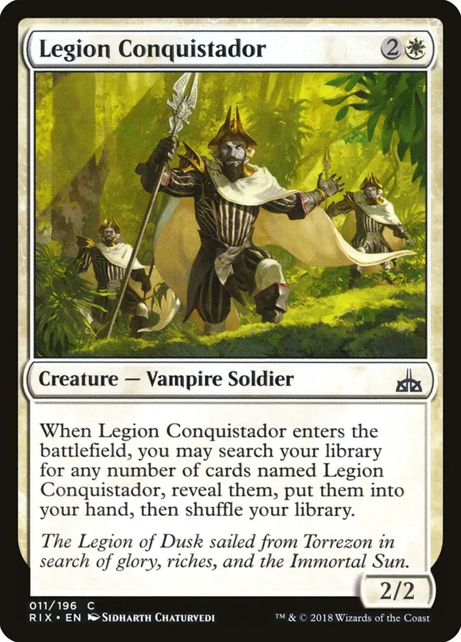 2018 Rivals of Ixalan Legion Conquistador common #11 unlisted card image