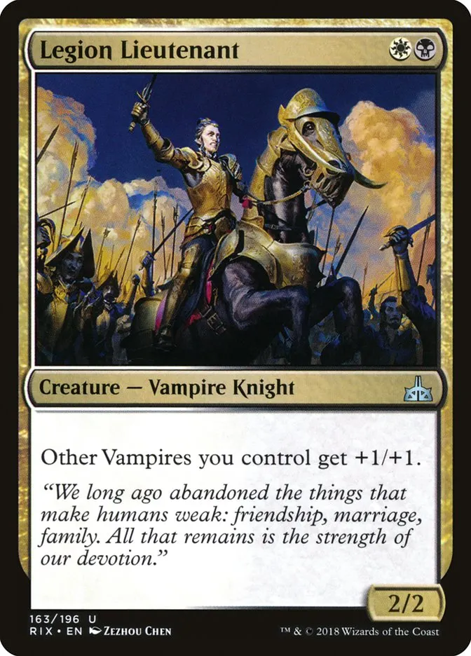 2018 Rivals of Ixalan Legion Lieutenant uncommon #163 unlisted card image