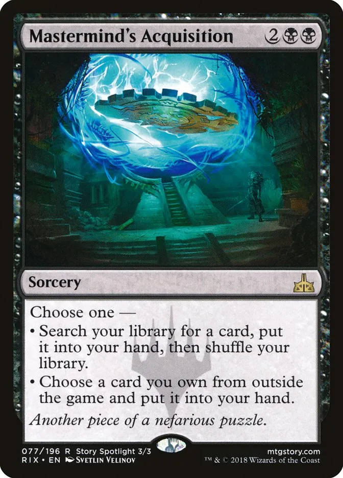 2018 Rivals of Ixalan Mastermind's Acquisition rare #77 unlisted card image