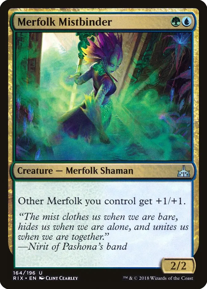 2018 Rivals of Ixalan Merfolk Mistbinder uncommon #164 unlisted card image