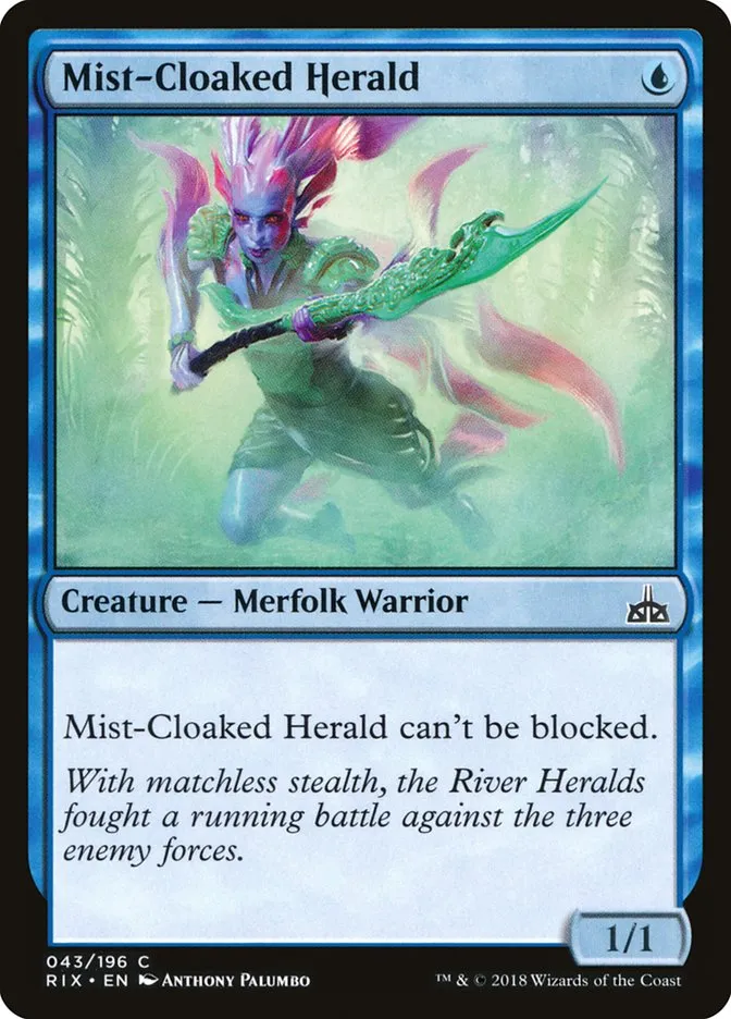2018 Rivals of Ixalan Mist-Cloaked Herald common #43 unlisted card image