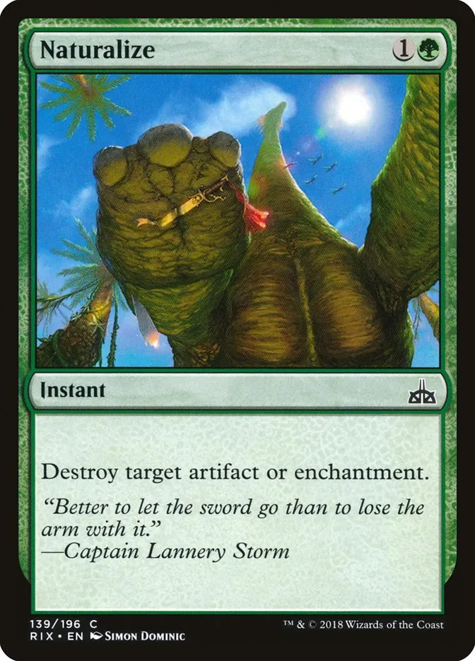 2018 Rivals of Ixalan Naturalize common #139 unlisted card image