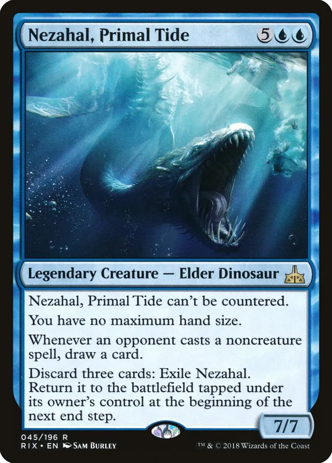 2018 Rivals of Ixalan Nezahal, Primal Tide rare #45 unlisted card image