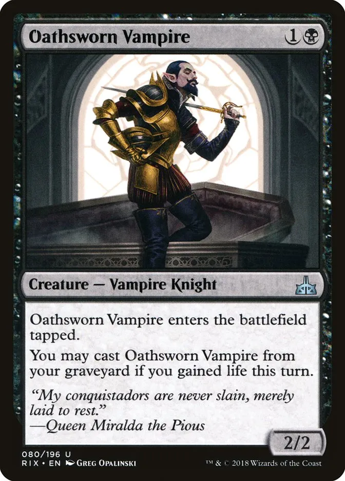 2018 Rivals of Ixalan Oathsworn Vampire uncommon #80 unlisted card image