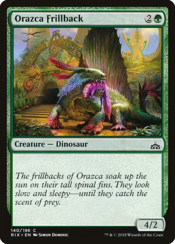 2018 Rivals of Ixalan Orazca Frillback common #140 unlisted card image