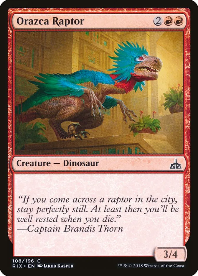 2018 Rivals of Ixalan Orazca Raptor common #108 unlisted card image