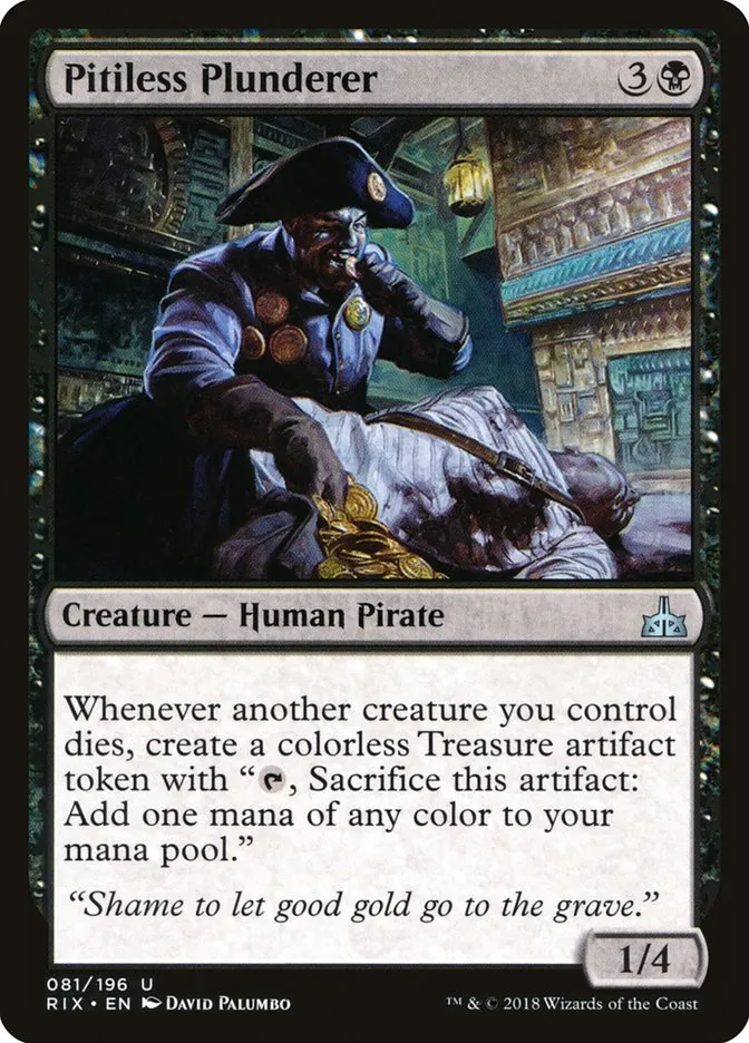 2018 Rivals of Ixalan Pitiless Plunderer uncommon #81 unlisted card image