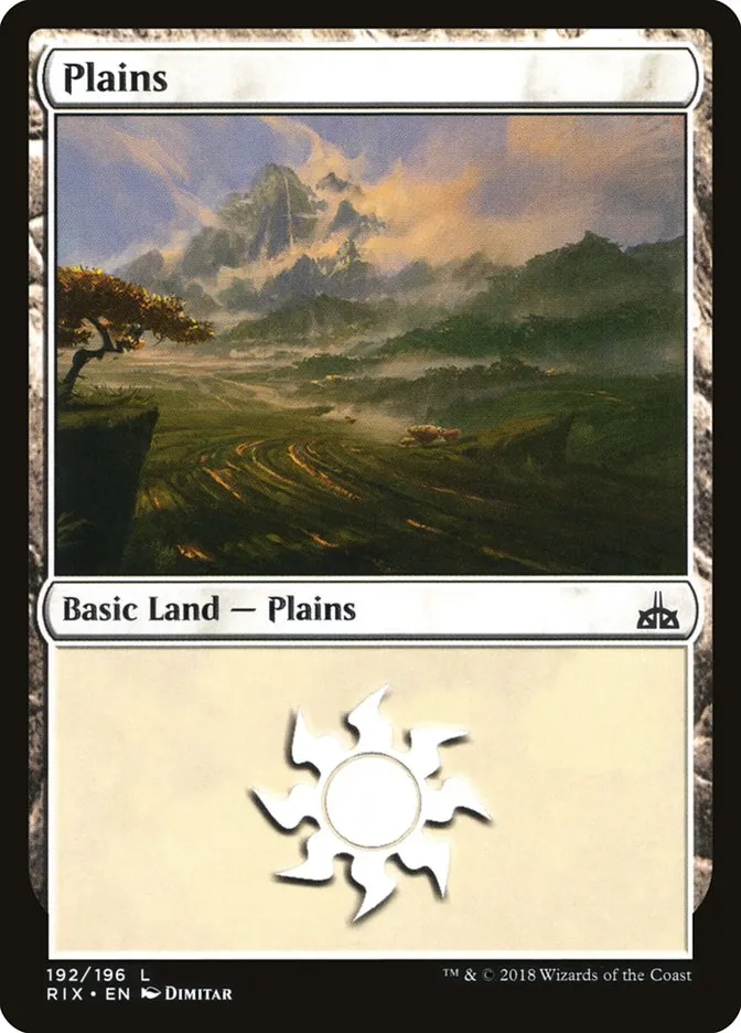 2018 Rivals of Ixalan Plains common #192 unlisted card image