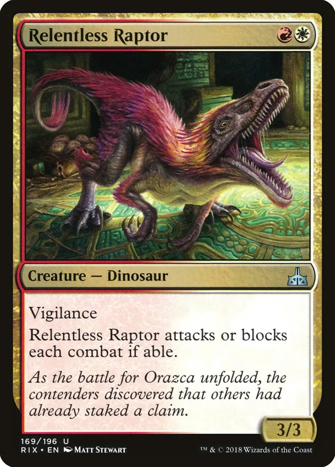 2018 Rivals of Ixalan Relentless Raptor uncommon #169 unlisted card image