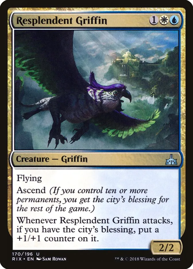 2018 Rivals of Ixalan Resplendent Griffin uncommon #170 unlisted card image