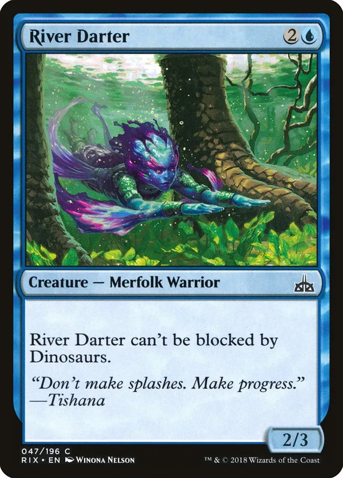 2018 Rivals of Ixalan River Darter common #47 unlisted card image