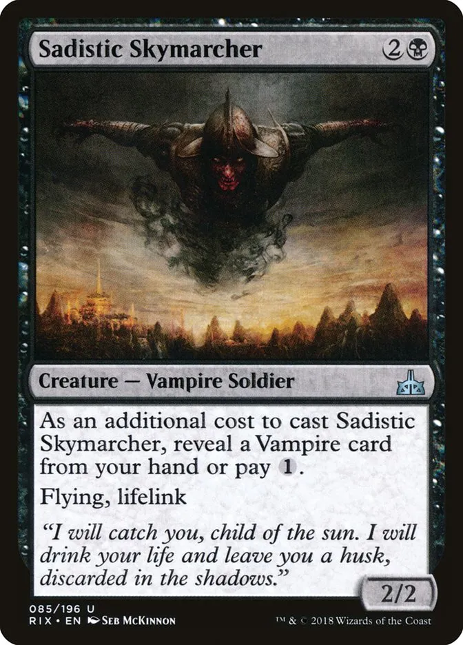 2018 Rivals of Ixalan Sadistic Skymarcher uncommon #85 unlisted card image