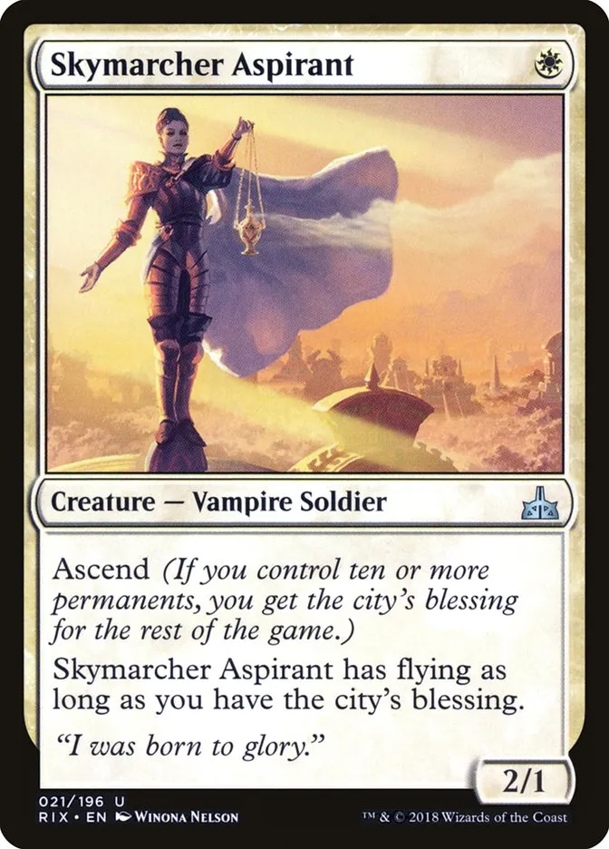 2018 Rivals of Ixalan Skymarcher Aspirant uncommon #21 unlisted card image